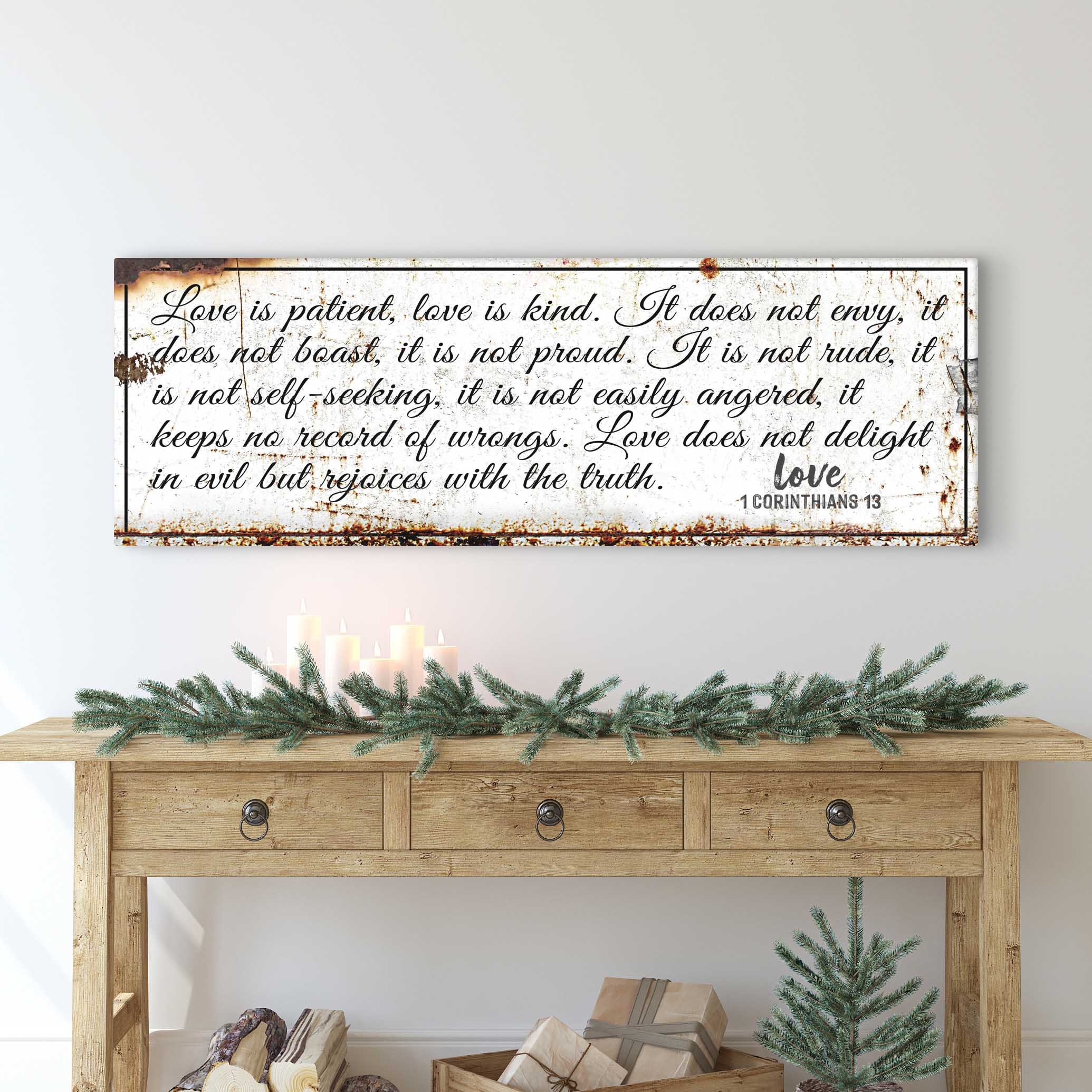 1 Corinthians 13 Bible Sign | Love is Patient Love is Kind Wall Decor ...