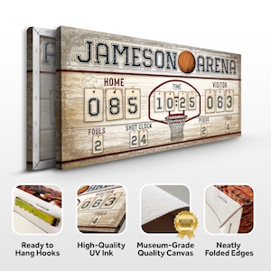 Personalized Basketball Scoreboard Sign | Game Room Wall Decor ...