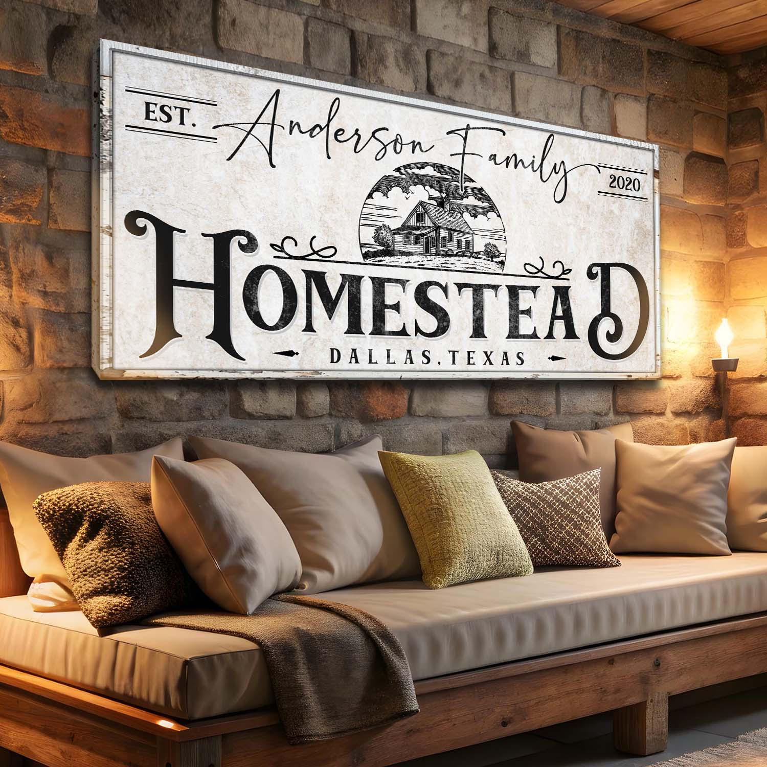 Personalized Homestead Sign | Rustic Farmhouse Canvas Sign | Family Homestead Sign Decor | Custom Farm Sign | Family Name Established Sign