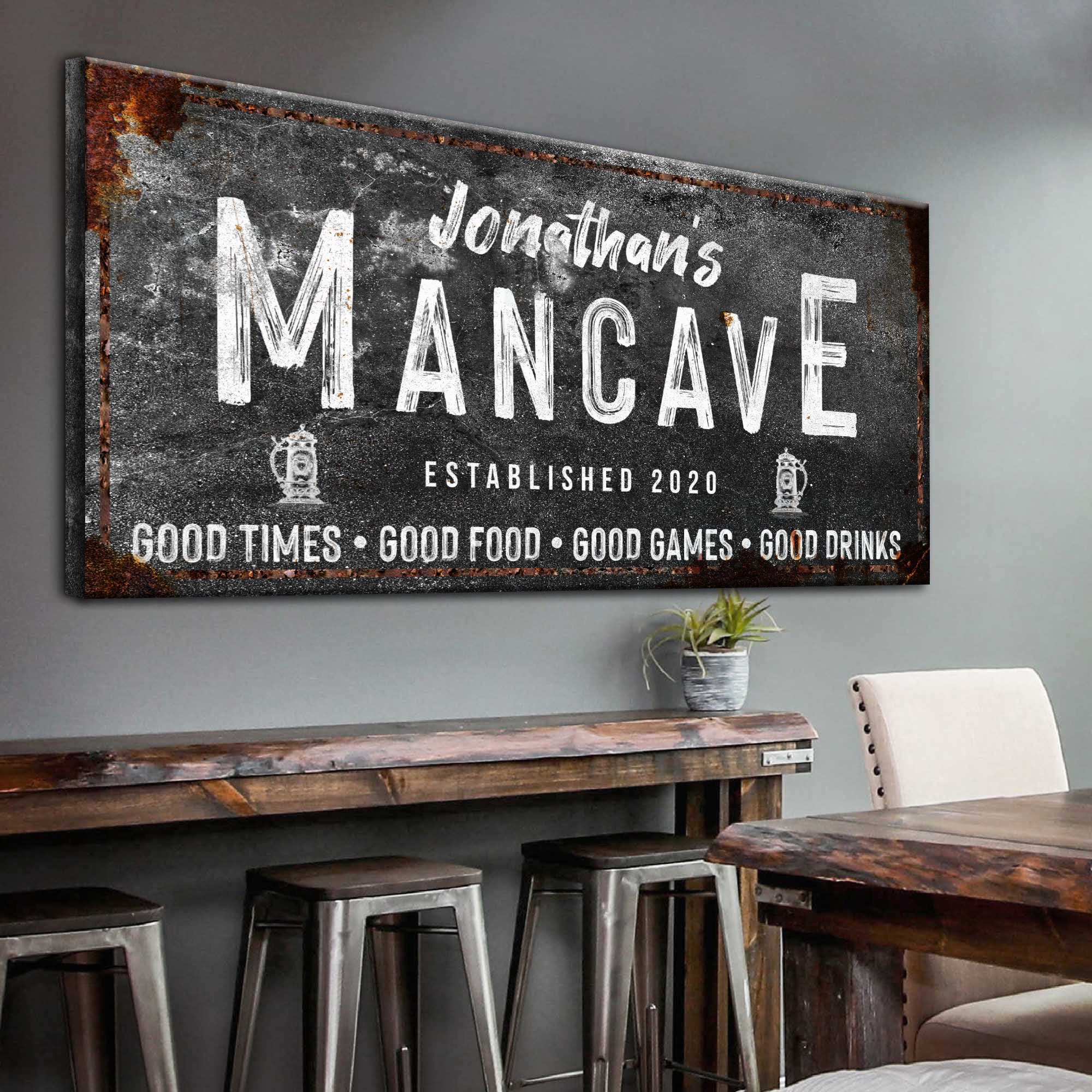 ALREAR Man Cave Sings and Decor, 12x8 Inches Aluminum Metal Wall Sign for  Bars, Cafes Pubs, Garage, Gifts for Men, Dad, Son