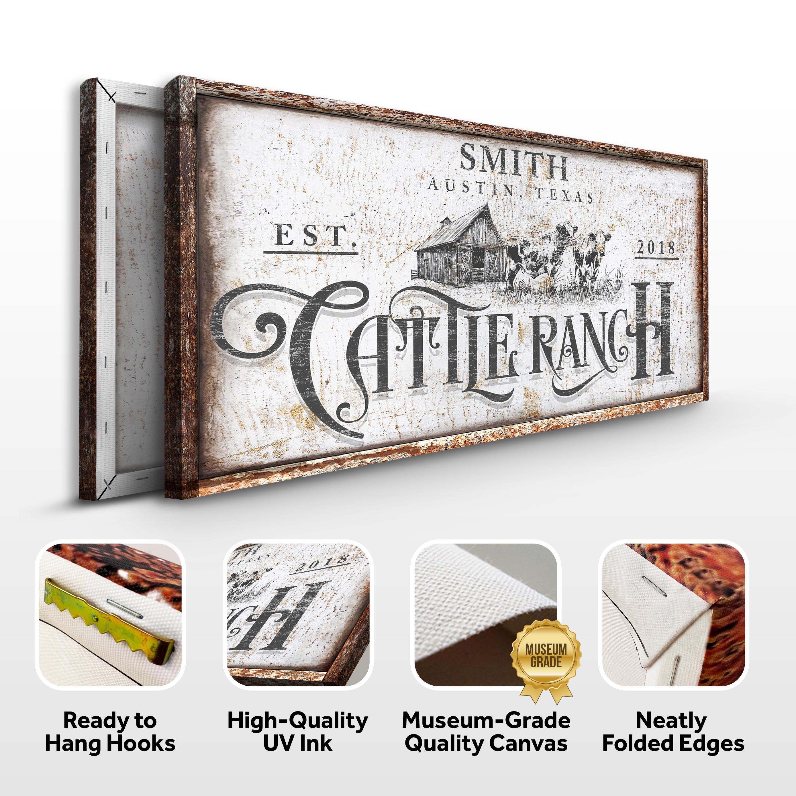 Custom Cattle Ranch Sign Custom Cattle Ranch Sign | Cow Sign Farm Wall Decor | Farmhouse Cattle ...