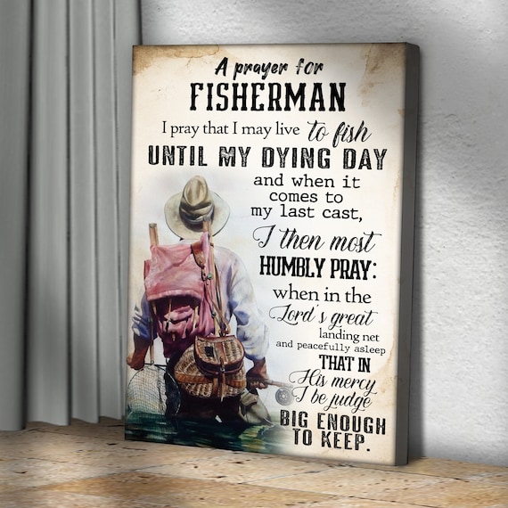 Fishermans Prayer Sign Fishing Wall Decor Gift for Fisherrman