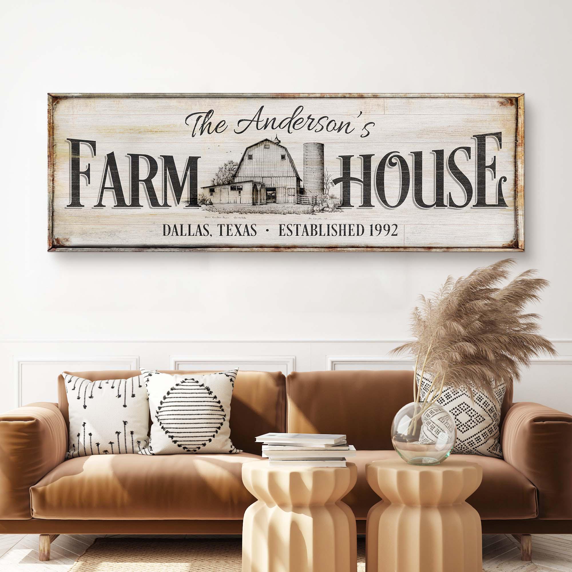 Personalized Farmhouse Sign Wall Art | Farmhouse Wall Art | Name Canvas ...