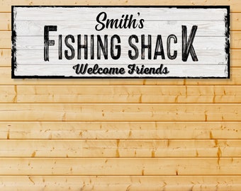 Fishing Sign Personalized Name Fishing Shack Sign Welcome Friends Fish Wall  Art Lake House Fishing Shop Décor Gift for Fisherman -  Canada