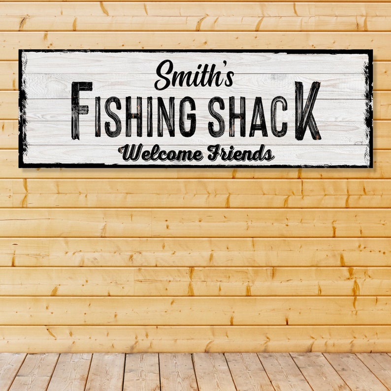 Fishing Sign | Personalized Name Fishing Shack Sign | Welcome Friends ...