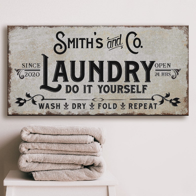 Laundry Room Sign Large Family Wall Art Home Decor Housewarming Gift for Husband Gift for Wife