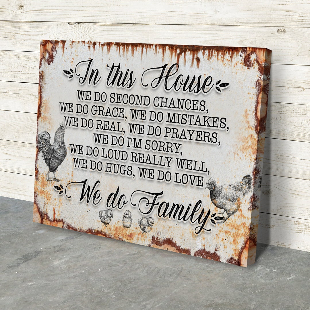 Living Room Wall Art in This House We Do Family House Rules Sign Family