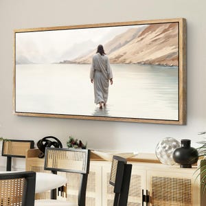 Walking on Water Faith Wall Art | Religious Artwork | Jesus Faith Wall Art | Christian Wall Art | Spiritual Home Decor | Living Room Decor