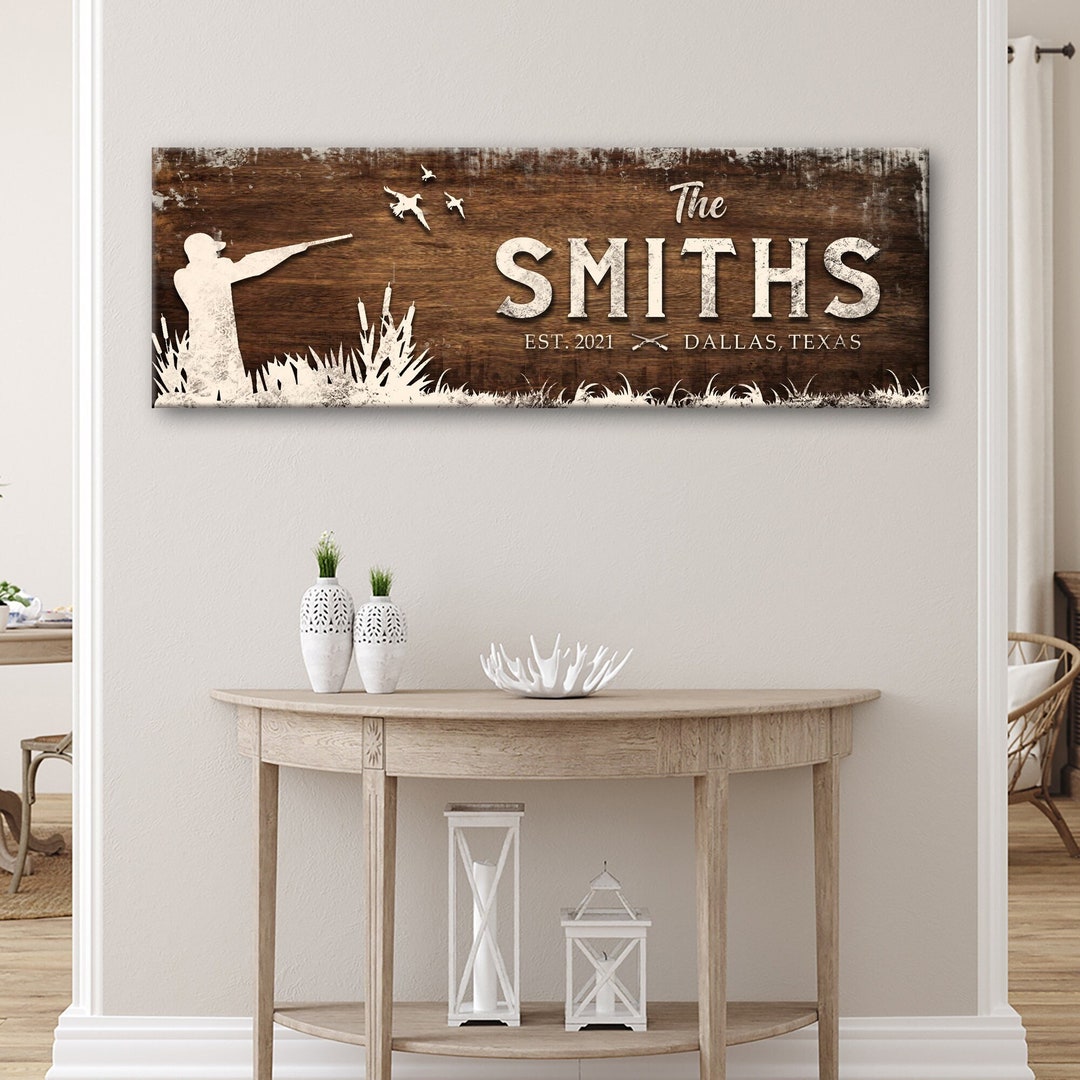 Duck Hunting Sign Hunting Wall Art Family Name Sign Custom Canvas Duck