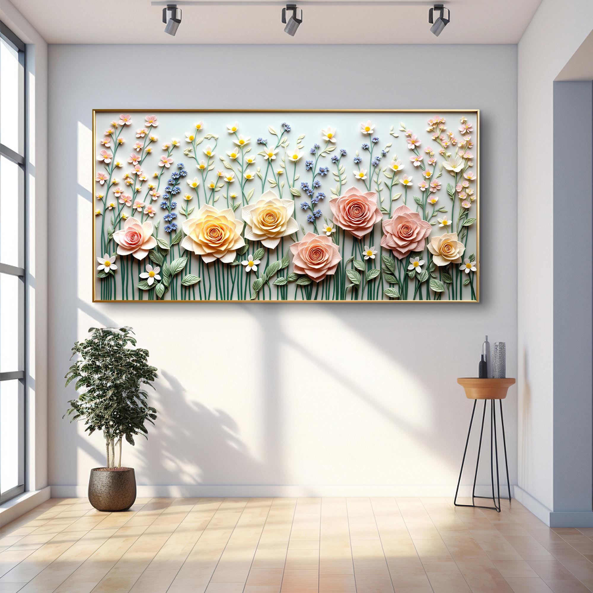 Garden Rhapsody Wall Art | Colorful Floral Abstract Canvas Wall