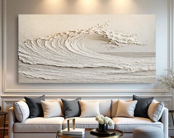 Minimalist Wall Art | Ocean Waves Abstract Wall Art | Ocean Wave Canvas Art | Coastal Wall Art | Modern Beach Decor | Ocean Artwork Canvas