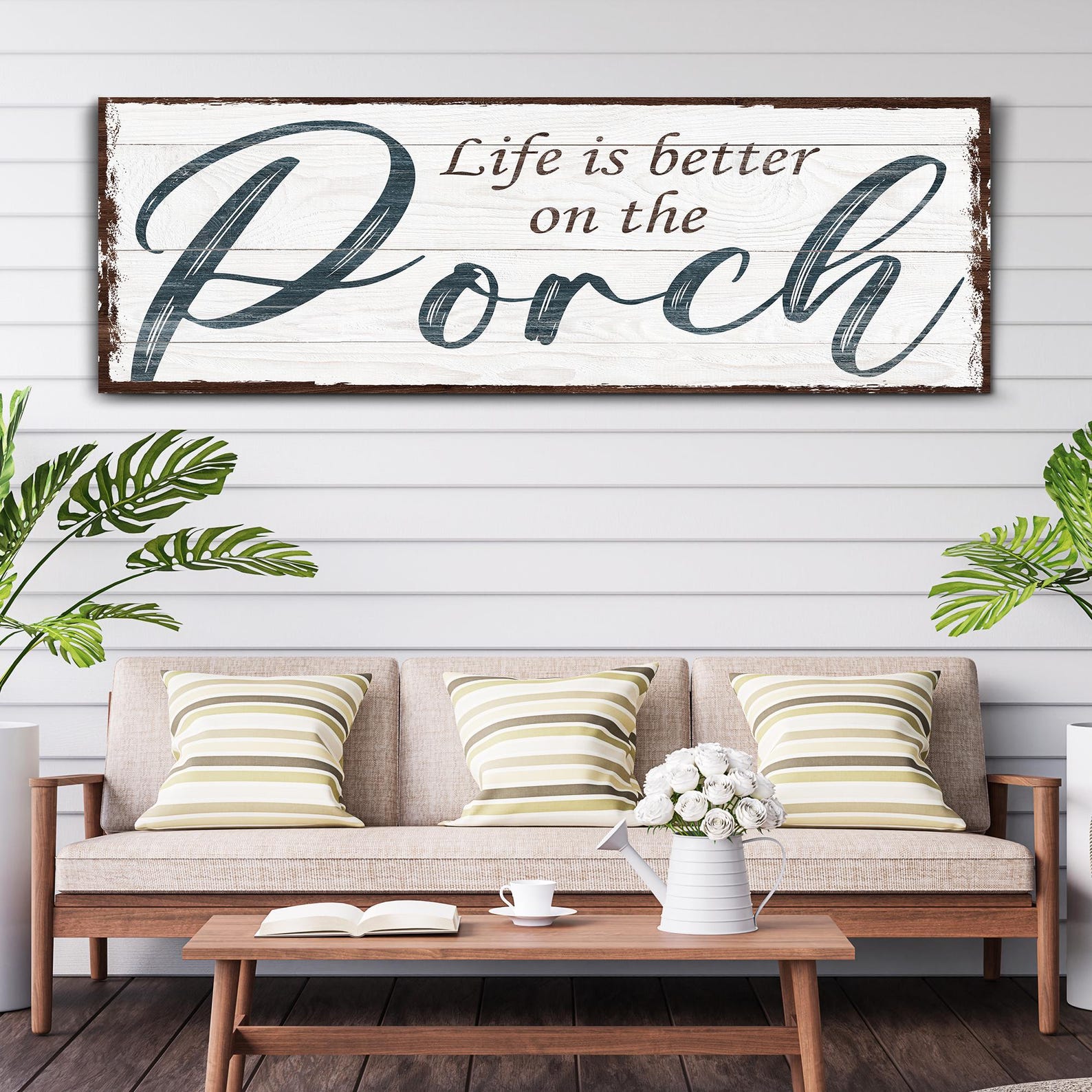 Life is Better on the Porch Sign | Rustic Farmhouse Porch Wall Art ...