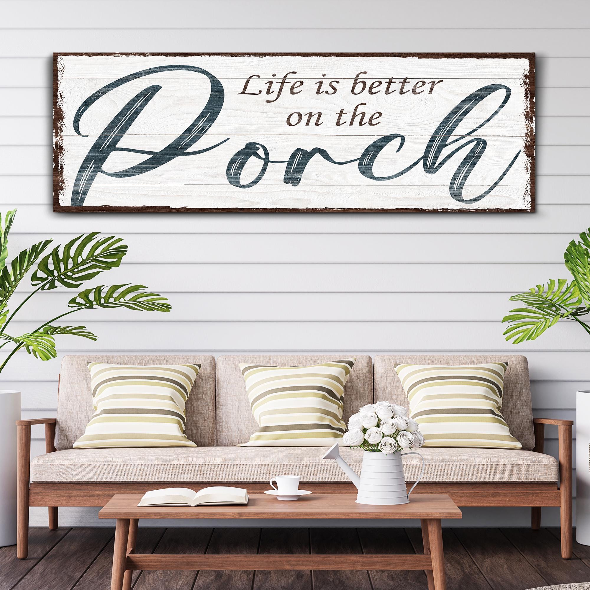 Life is Better on the Porch Sign | Rustic Farmhouse Porch Wall Art ...