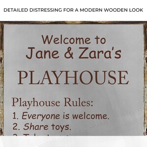 Name Sign for Kids Room Personalized Sign Playhouse Rules Custom Home ...
