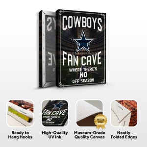 Dallas Cowboys | Game Room Wall Decor | Fan Cave Canvas Wall Art