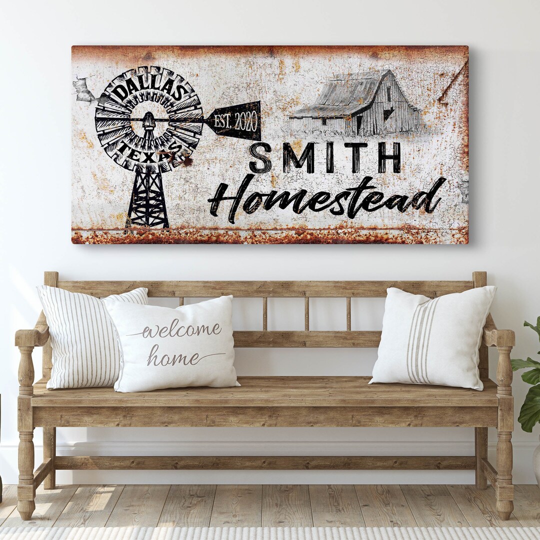 Farmhouse Wall Decor | Custom Family Name Sign | Custom Homestead Farm ...