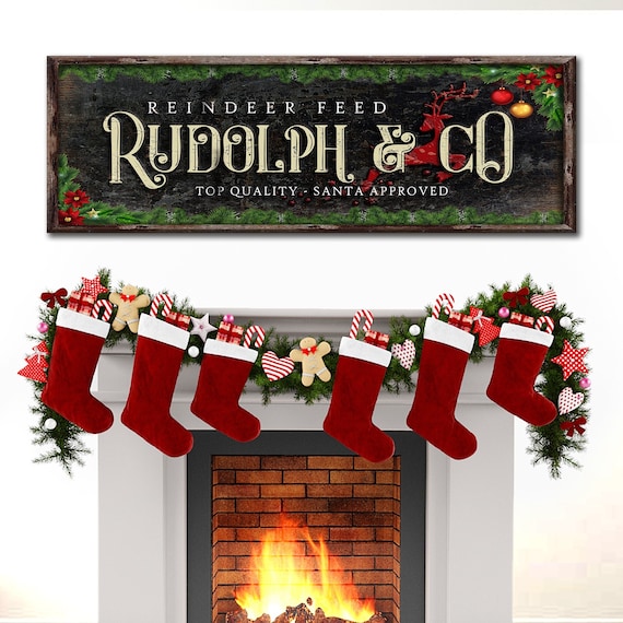 Reindeer Sign | Approved by Santa Christmas Reindeer Wall Decor | Santa Approved Christmas Canvas | Christmas Art Holiday Decor