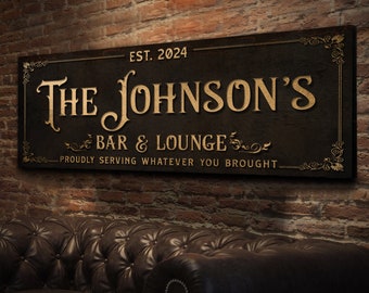 Letrero para bar y salón en sótanos, letrero para bar en cuevas de hombres, letrero para bar en casa, letrero para bar establecido, letrero para bar personalizado, decoración de lienzo para bar en casa.