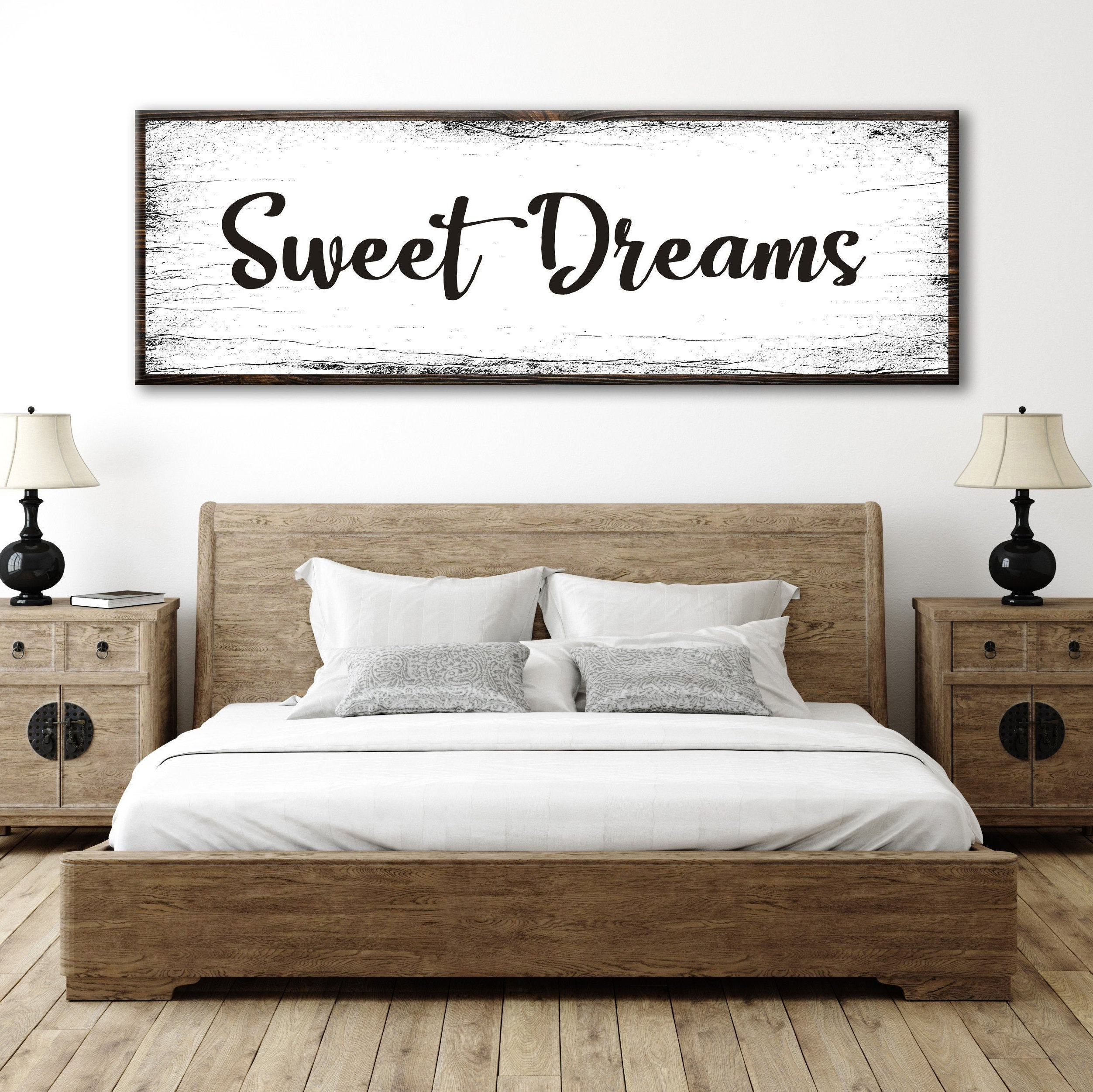 Sweet Dreams Sign Large Bedroom Wall Decor over the Bed Etsy