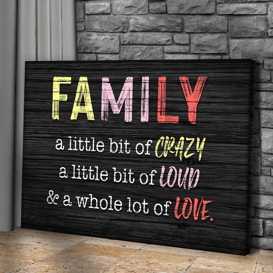Family Sign A Whole Lot of Love Family Canvas Living Room Wall Decor