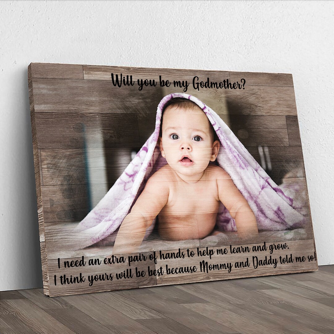 Gift for Godmother Will You Be My Godmother Proposal Portrait Wall Art