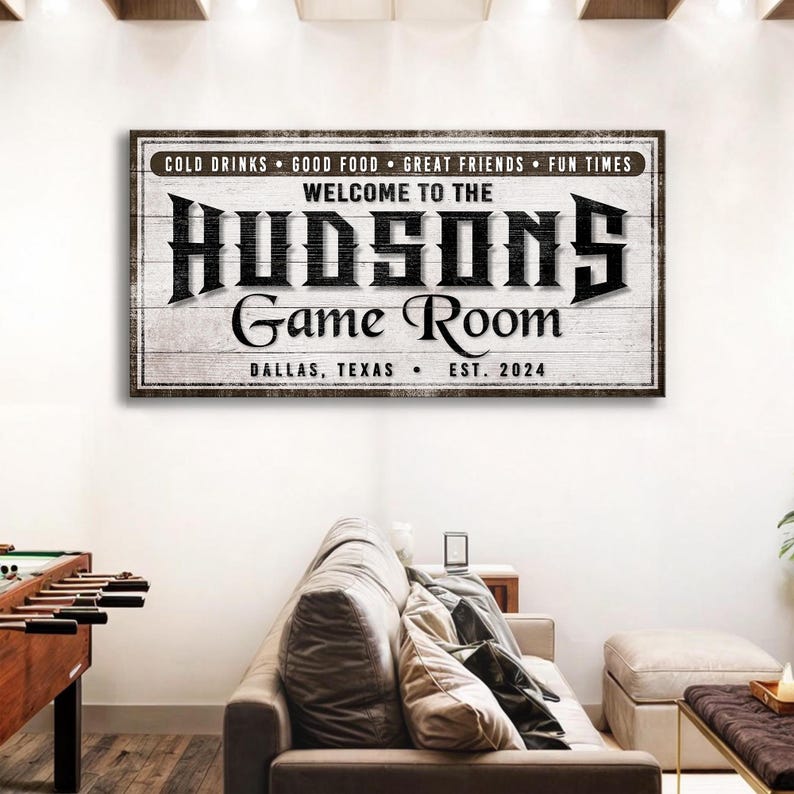 Personalized Game Room Sign | Gift for Gamer Wall Art | Game Room Wall ...