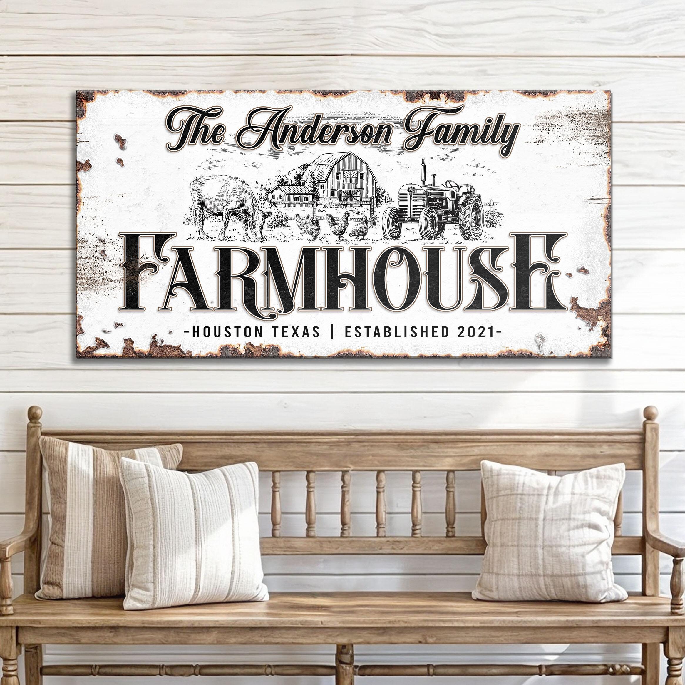 Farmhouse Sign | Personalized Name Canvas Wall Art | Home Decor ...