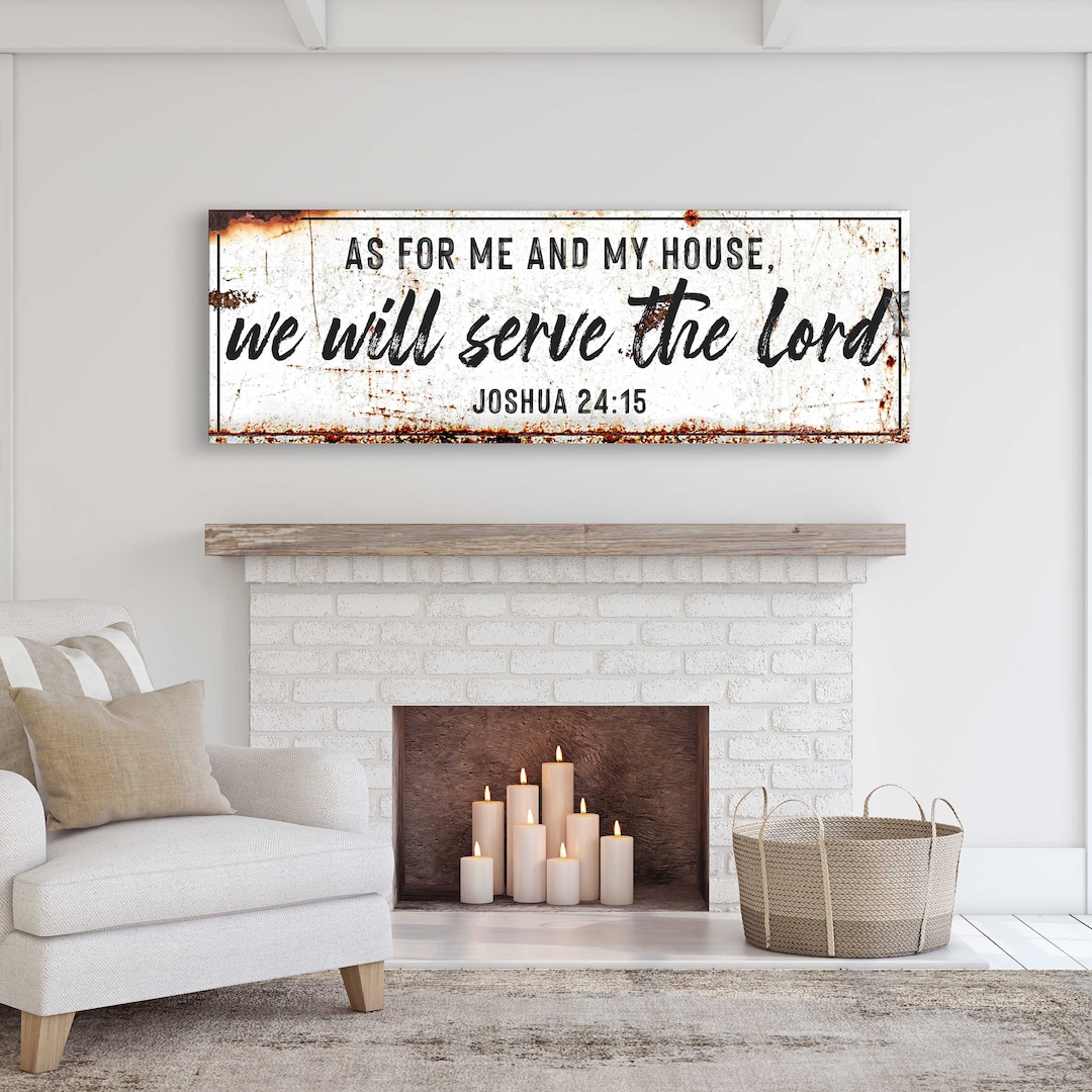 As for Me and My House We Will Serve the Lord Faith Sign | Bible Verse ...
