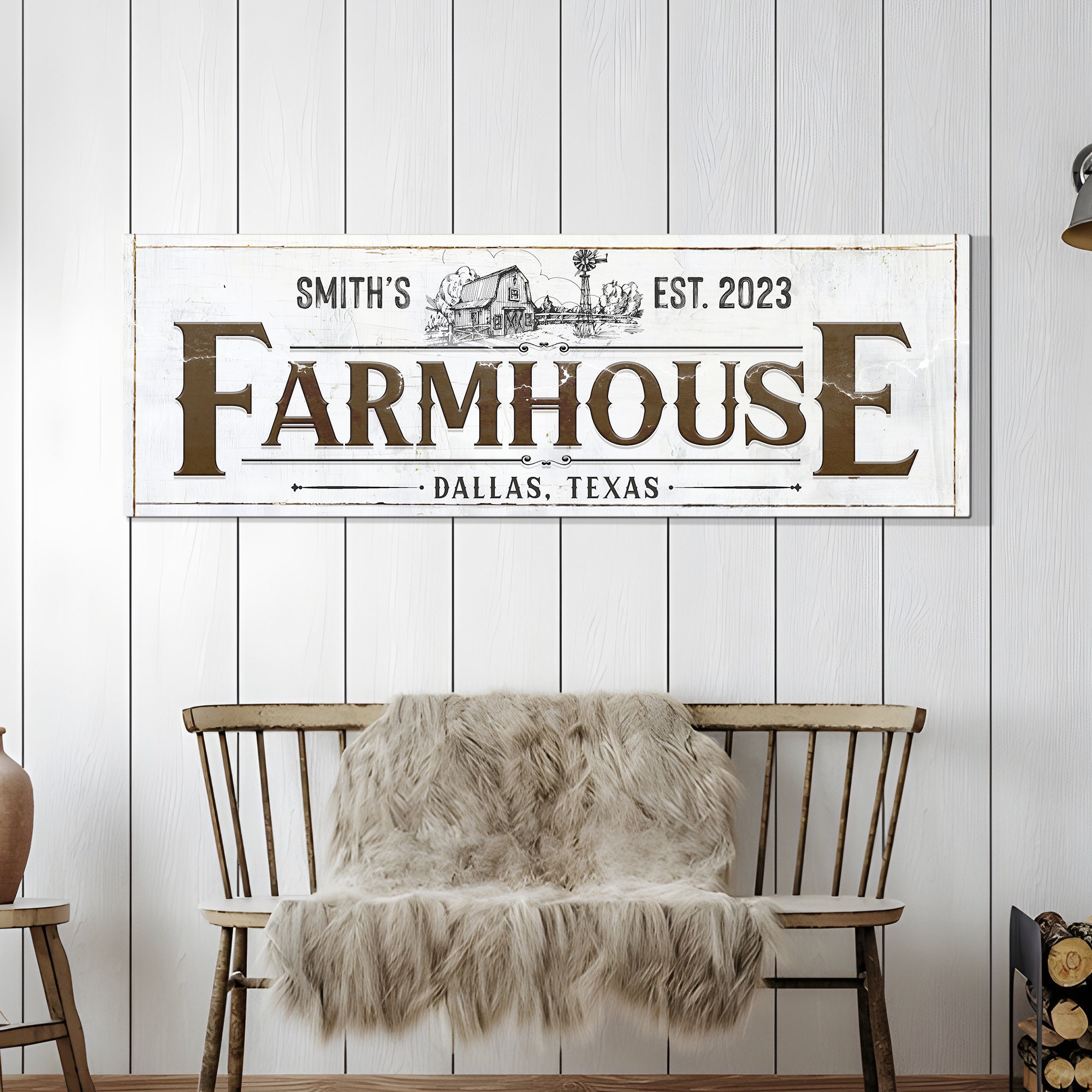 Farmhouse Wall Decor | Custom Farmhouse Sign | Personalized Name Canvas ...