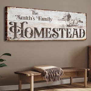 Family Homestead Sign Wall Art | Rustic Homestead Sign | Chicken Coop Farmhouse Sign | Family Name Established Sign | Farmhouse Canvas Art