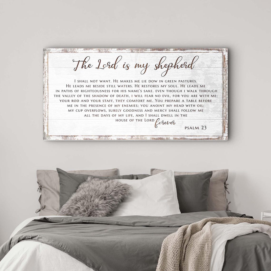 The Lord is My Shepherd Sign | Psalm 23 Bible Verse Wall Art | Rustic ...