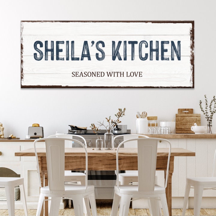 Kitchen Sign Personalized Kitchen Wall Décor Dining Room Wall Etsy