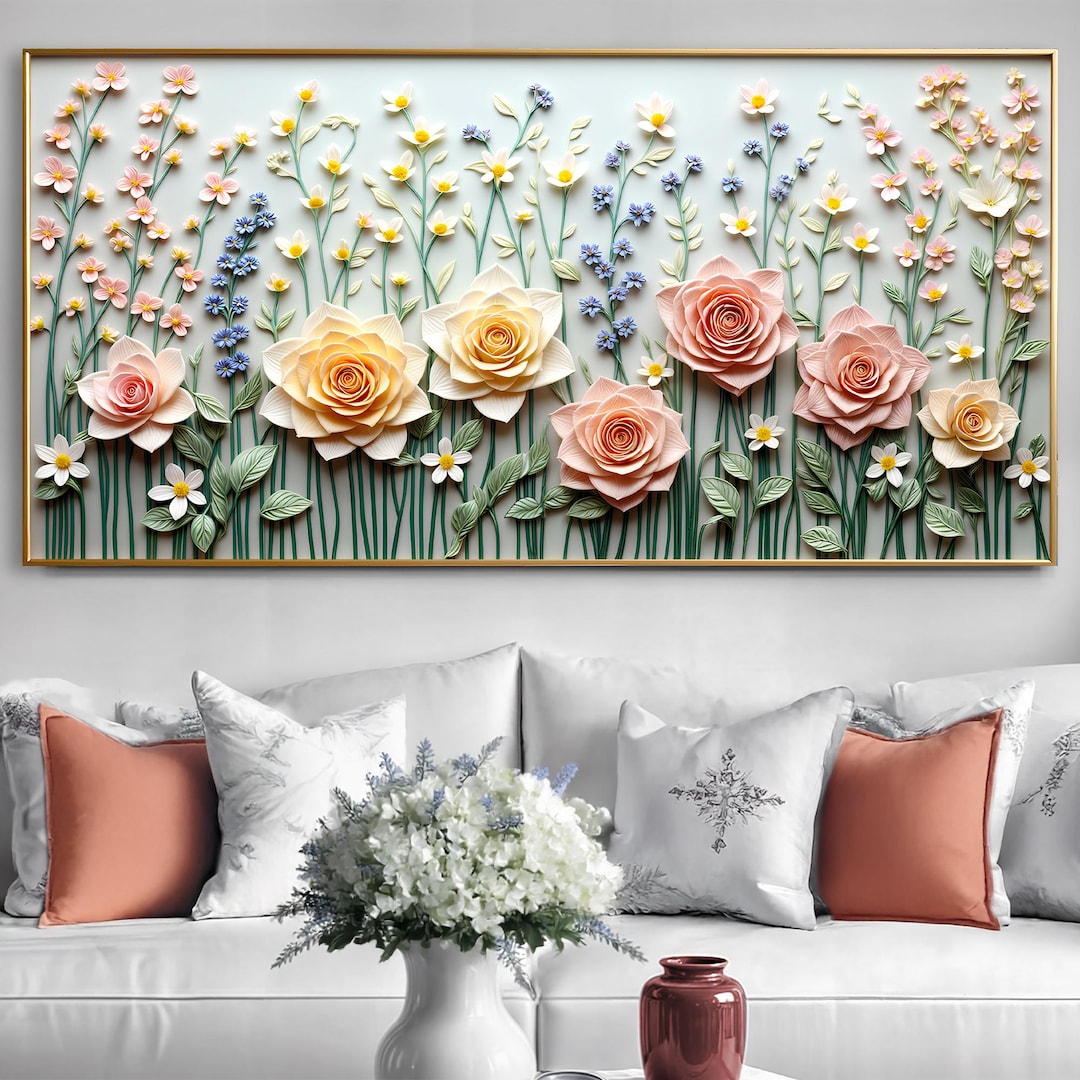 Garden Rhapsody Wall Art | Colorful Floral Abstract Canvas Wall