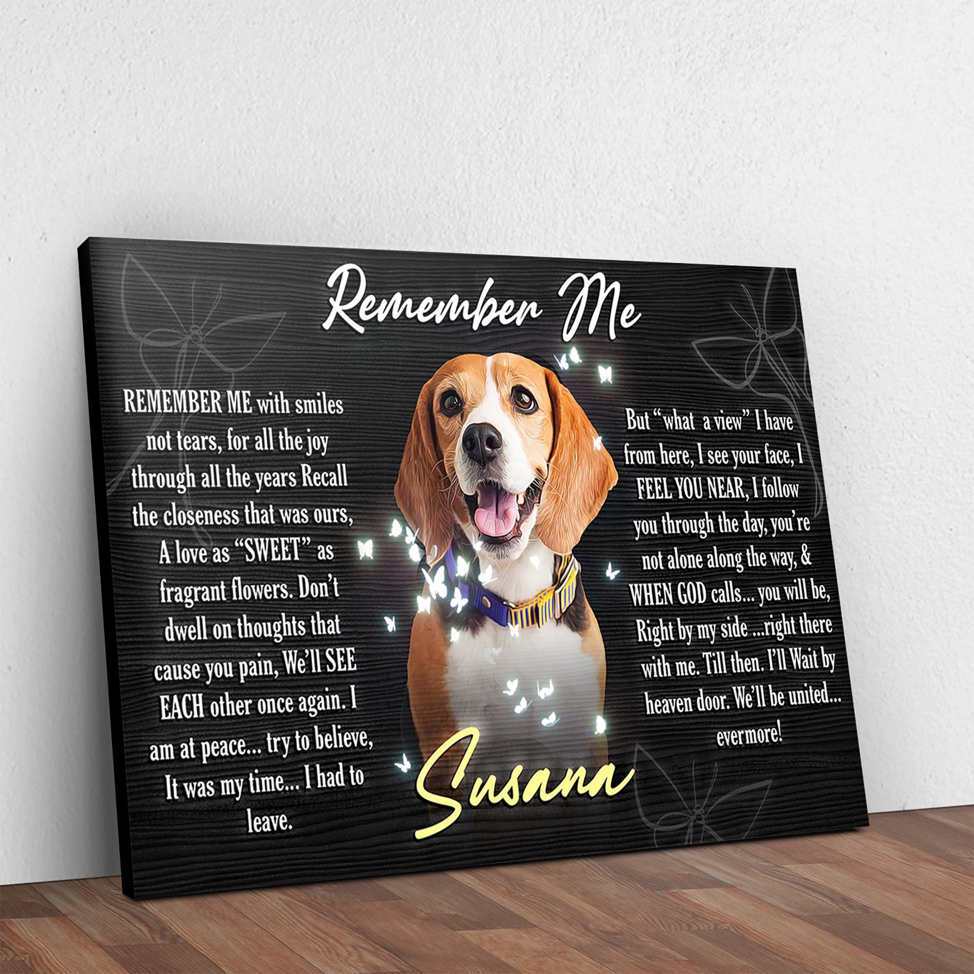 Remember Me Pet Memorial Canvas Dog Memorial Canvas Custom Etsy