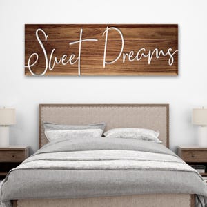 Sweet Dreams Sign | Personalized Bedroom Decor | Wall Decor Master Bedroom Sign | Custom Bedroom Wall Art | Above Bed Artwork Canvas