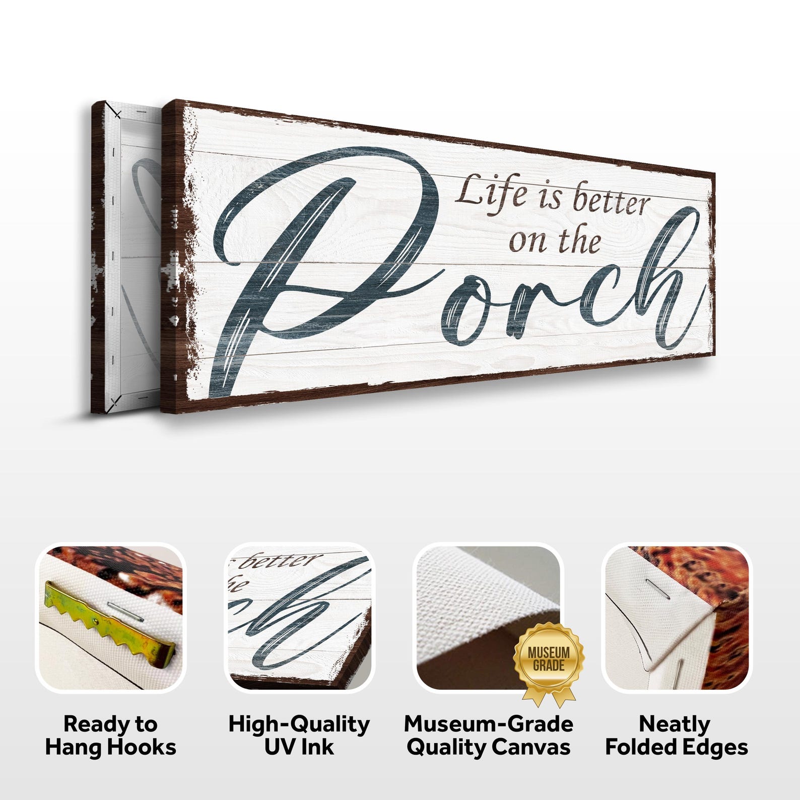 Life is Better on the Porch Sign | Rustic Farmhouse Porch Wall Art ...