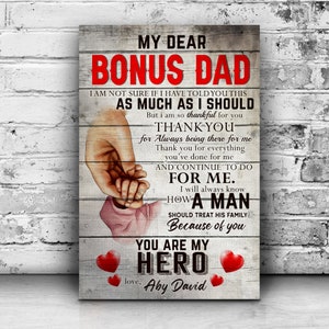 Personalize Gift For Dad, Bonus Dad Father&#39;s Day Gift, Stepped Up Dad, Gift From Daughter To Dad, Personalize Father Day Gift, Step Dad Gift