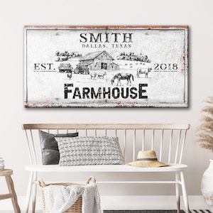 Rustic Farmhouse Wall Decor, Family Last Name Farm Sign, Unlimited Revisions