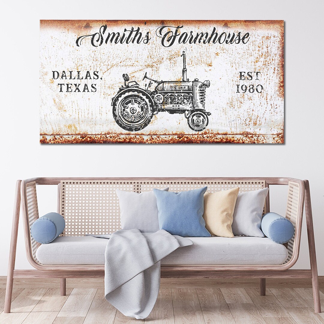 Tractor Sign | Farmhouse Wall Decor | Custom Farmhouse Sign | Family ...