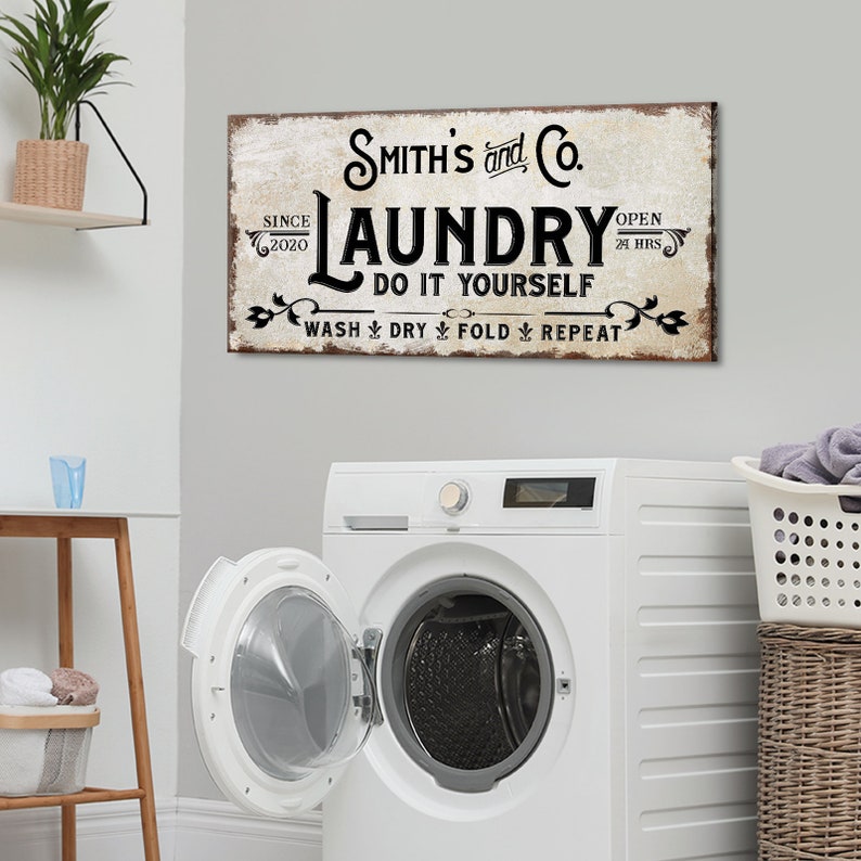 Laundry Room Sign Large Family Wall Art Home Decor Housewarming Gift for Husband Gift for Wife