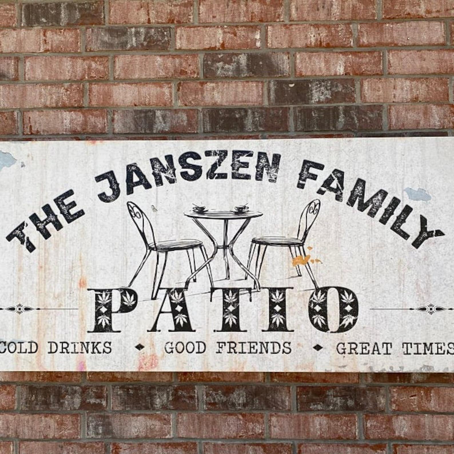 Personalized Patio Signs Custom Name Sign Rustic Patio Decor Etsy