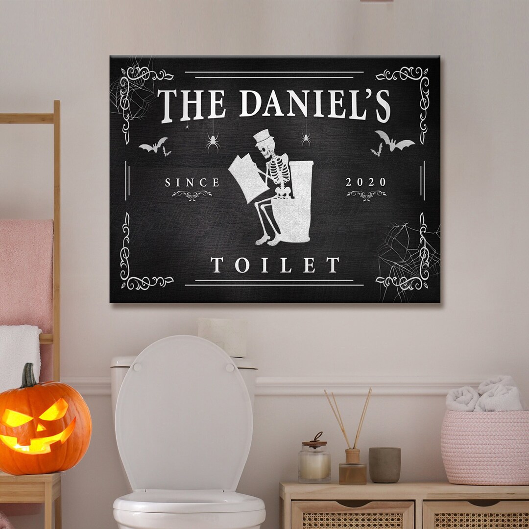 Halloween Decor Toilet Sign, Bathroom Gothic Art Print, Bathroom ...