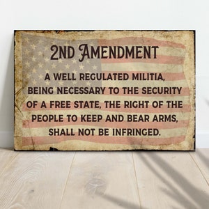 Patriotic Sign | Second Amendment Sign | Bill Of Rights Wall Art | 2nd Amendment Sign | Bill Of Rights Sign | Wall Art For Living Rooms image 2