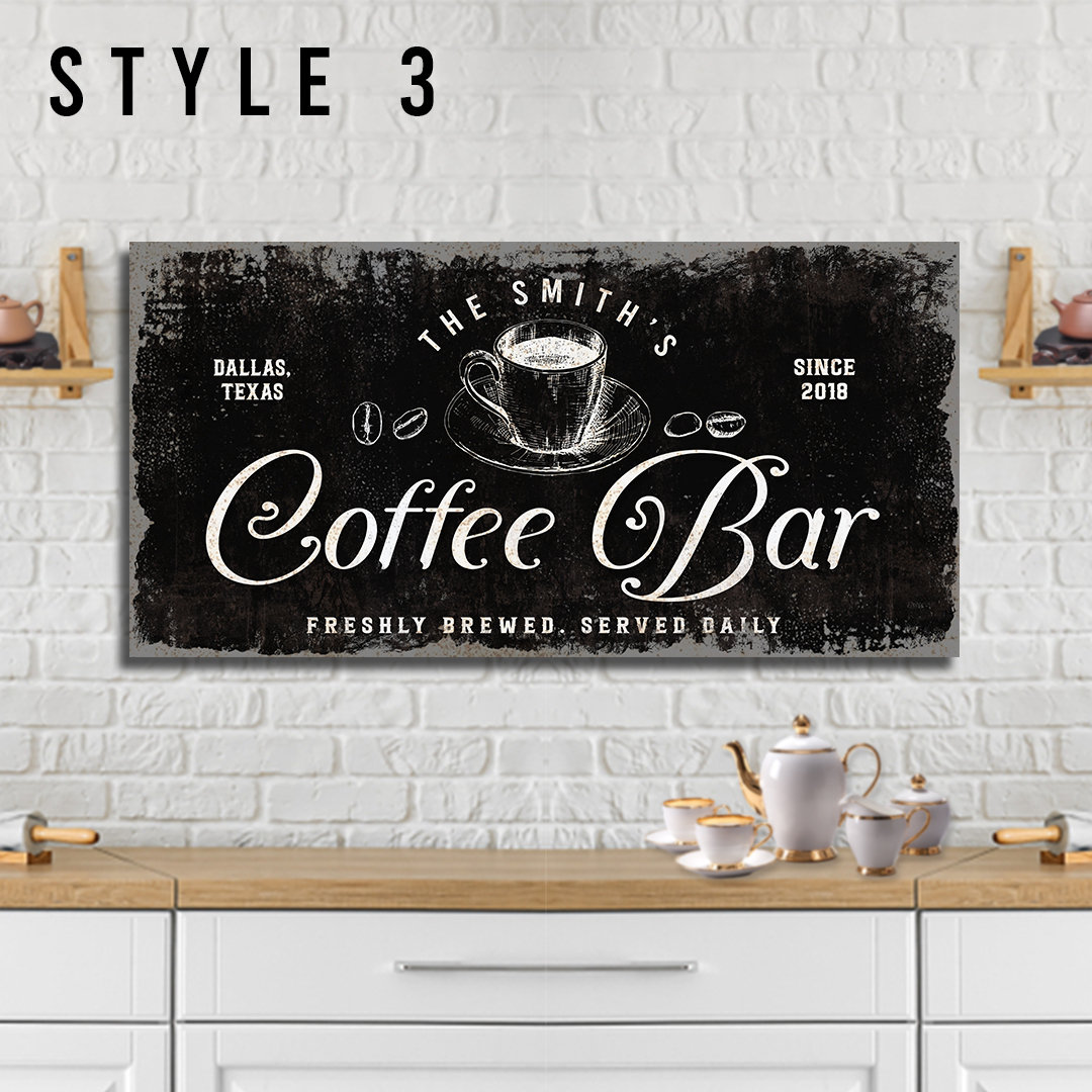 Coffee Bar Sign Cafe Decor Kitchen Signs Custom Sign or Etsy