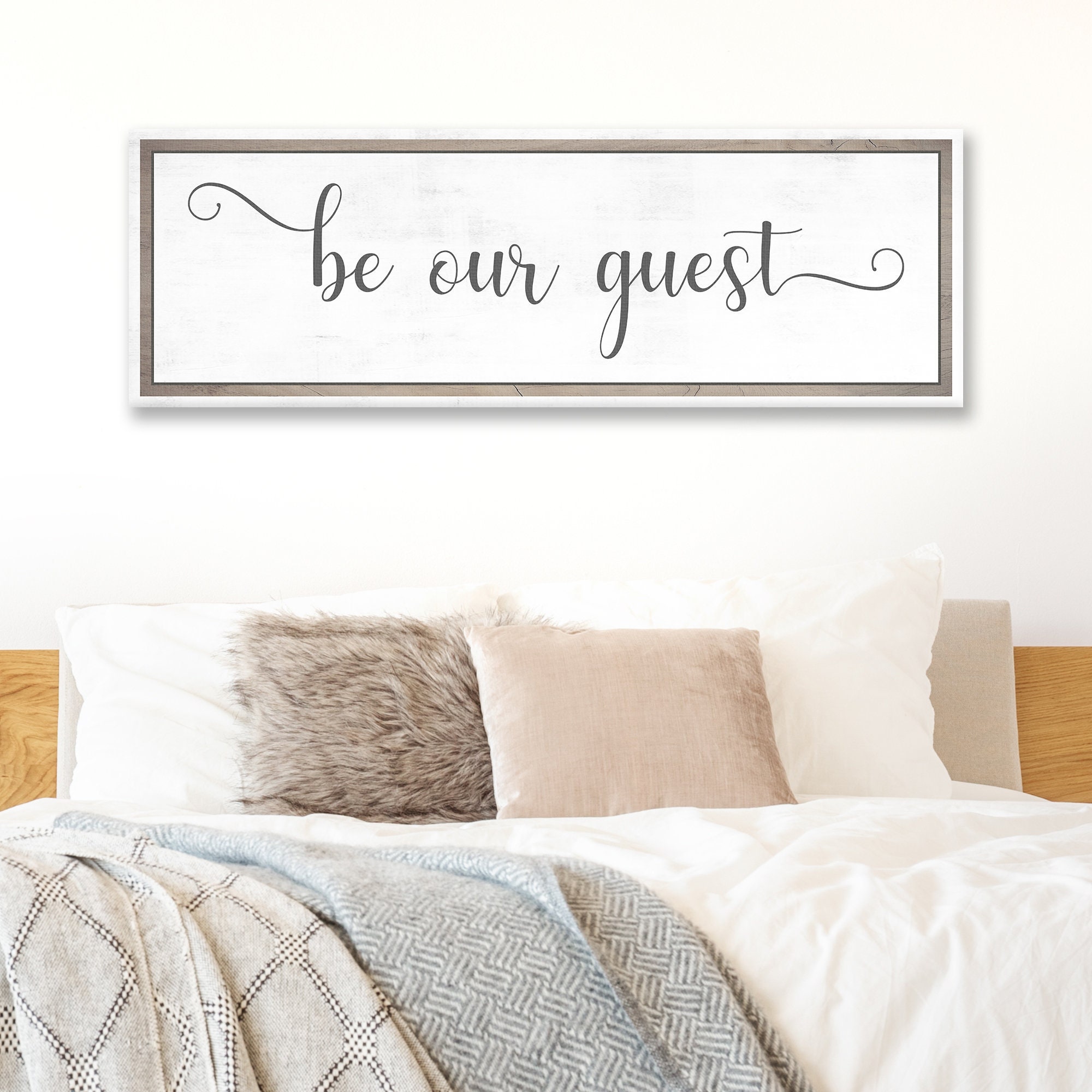 Guest room sign, be our guest, phrase sign, cut out words agrohort