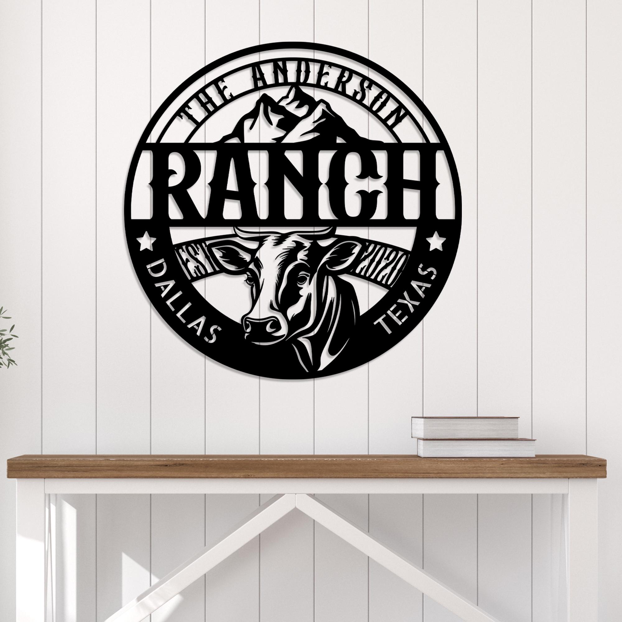 Cattle Ranch Metal Sign | Personalized Farmhouse Decor | Farm Sign ...