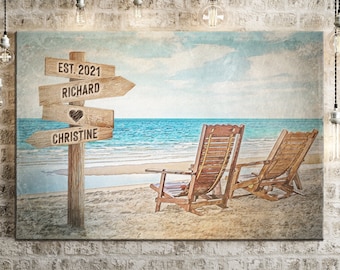 Personalized Name Signs | Engagement Gift Name Signs | Name Signs Wedding Gift | Beach Couple Name Signs For Anniversary Gift | Name Signs