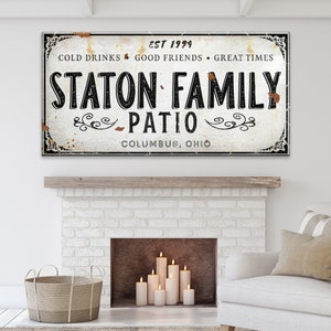 Farmhouse Patio Sign Outdoor Patio Signs Family Wall Art Patio Art Custom Name Sign Rustic Patio Decor Porch Decor Name Sign image 5