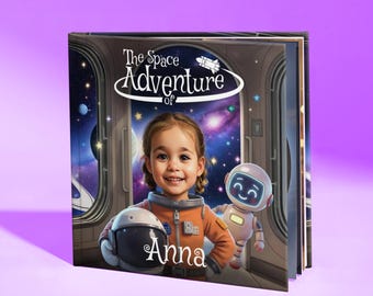 Aventura Espacial / Libro Personalizado para Niños / Regalo Personalizado para Niños / Cuento para Dormir / Misión de Robot Espacial para Niños / Regalo de Cumpleaños Personalizado
