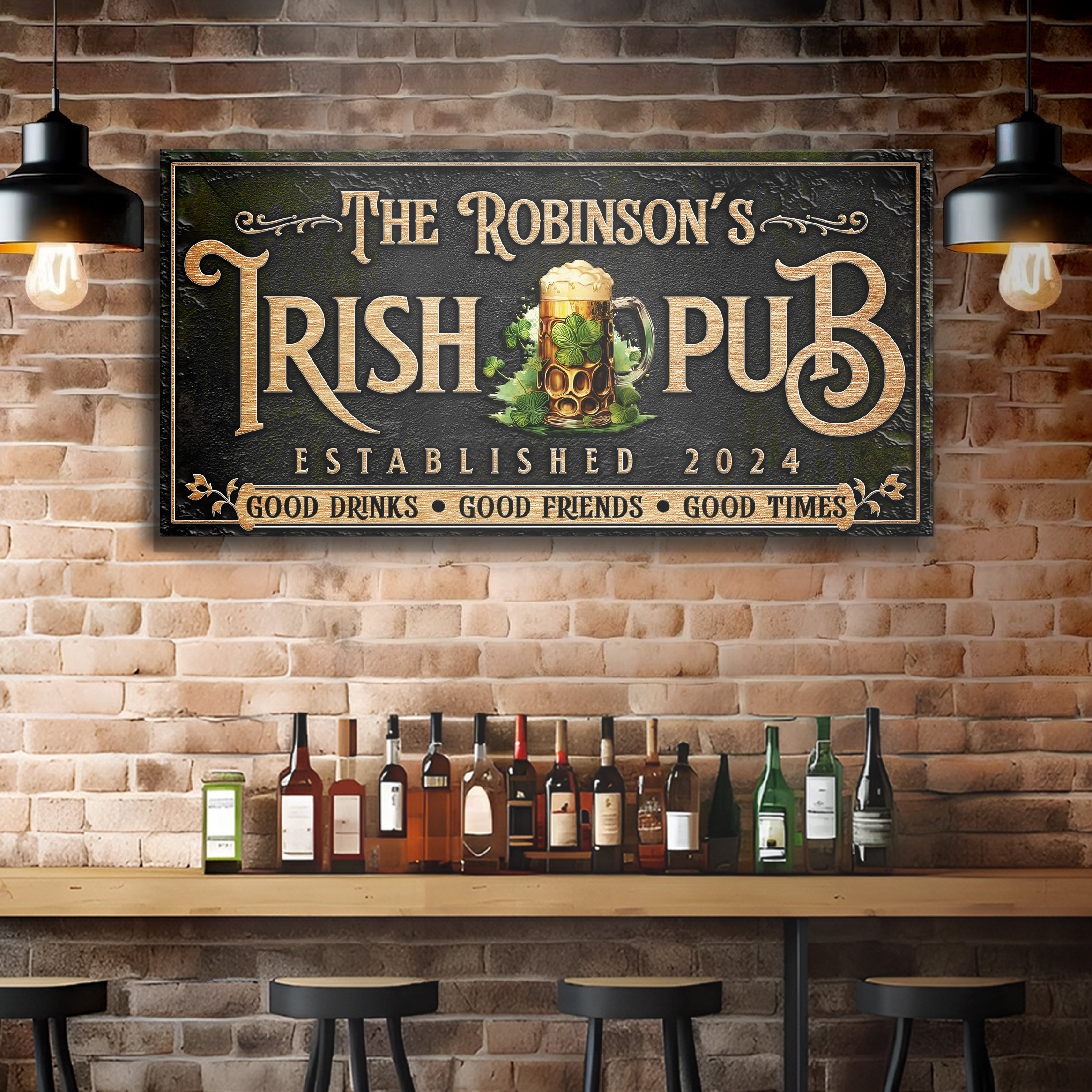 Irish Pub Sign | Man Cave Wall Art Gift | Personalized Irish Pub Sign ...